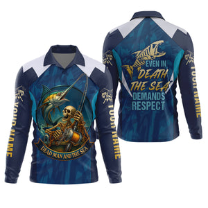 Marlin Fishing SPF Shirts, Dead Man and The Sea Fishing Shirts For Men, Funny Fisherman Gift