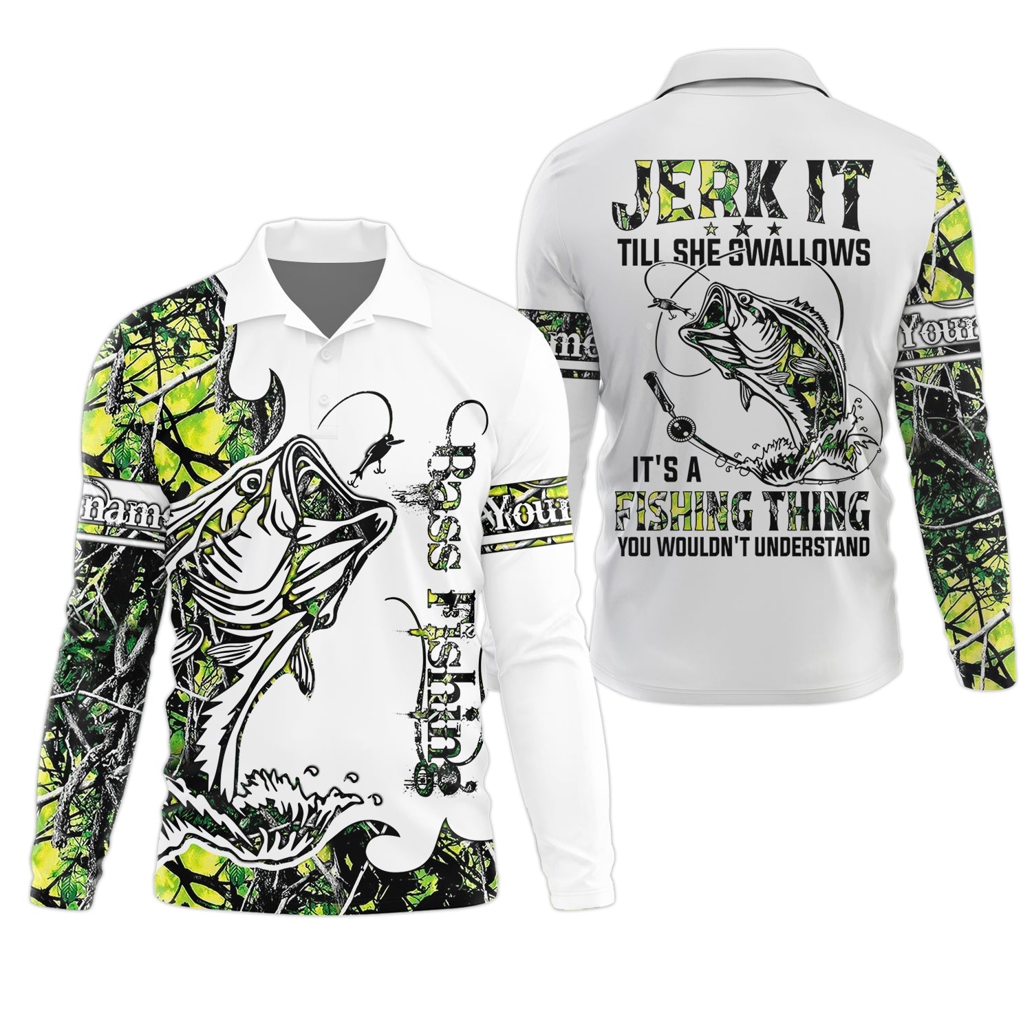 Jerk It Till She Swallow, Fishing Thing Hooded UPF Shirt, Funny Fishing Shirt, Fishing Shirt For Men