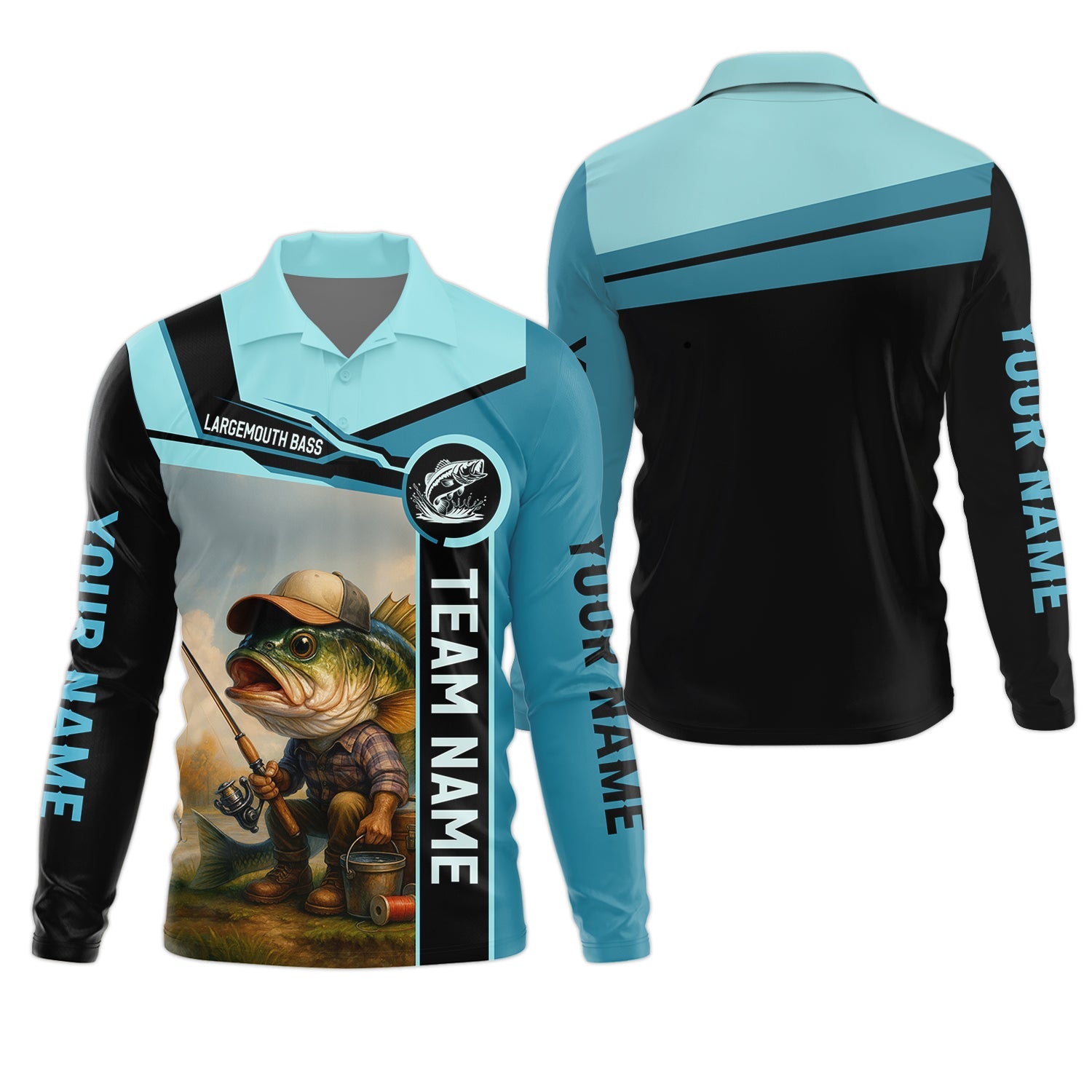 Largemouth Bass Fishing, Fishing Team Shirts SPF Shirt, Best Fishing Gifts, Mens Casual Shirts