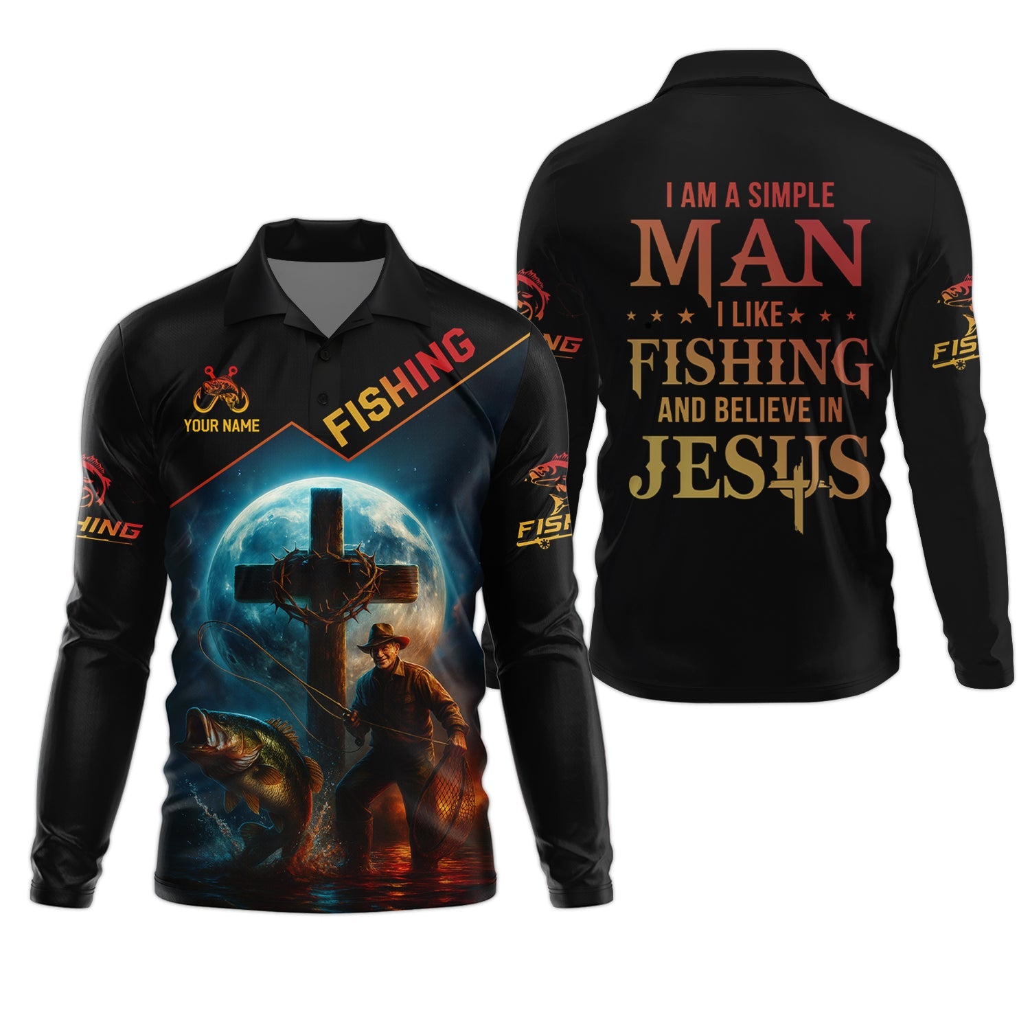 I Like Fishing And Believe In Jesus SPF Shirt For Men, Christian Fishing, Gift For Fisherman