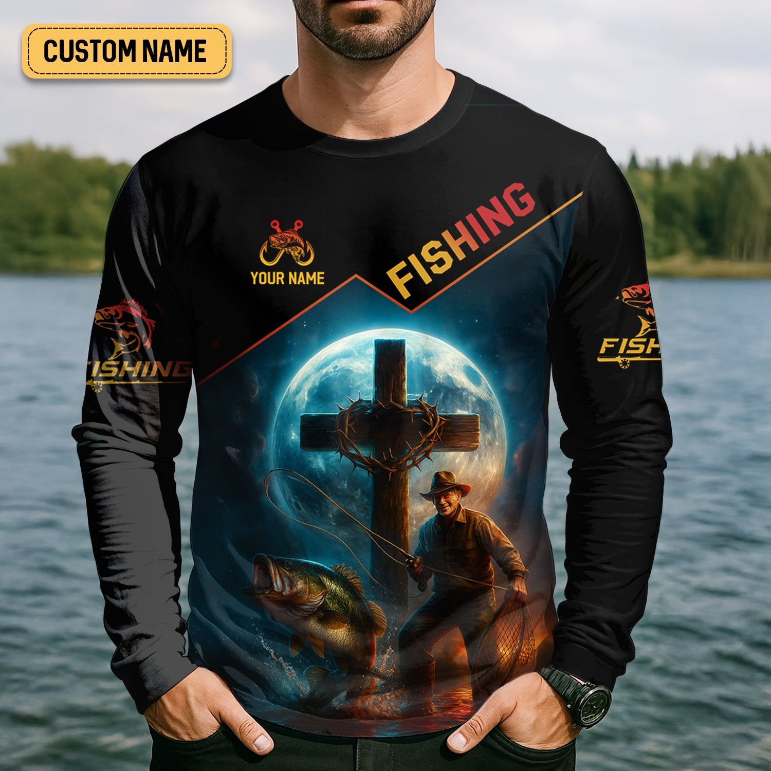 I Like Fishing And Believe In Jesus SPF Shirt For Men, Christian Fishing, Gift For Fisherman