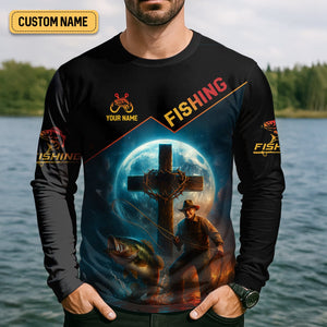 I Like Fishing And Believe In Jesus SPF Shirt For Men, Christian Fishing, Gift For Fisherman