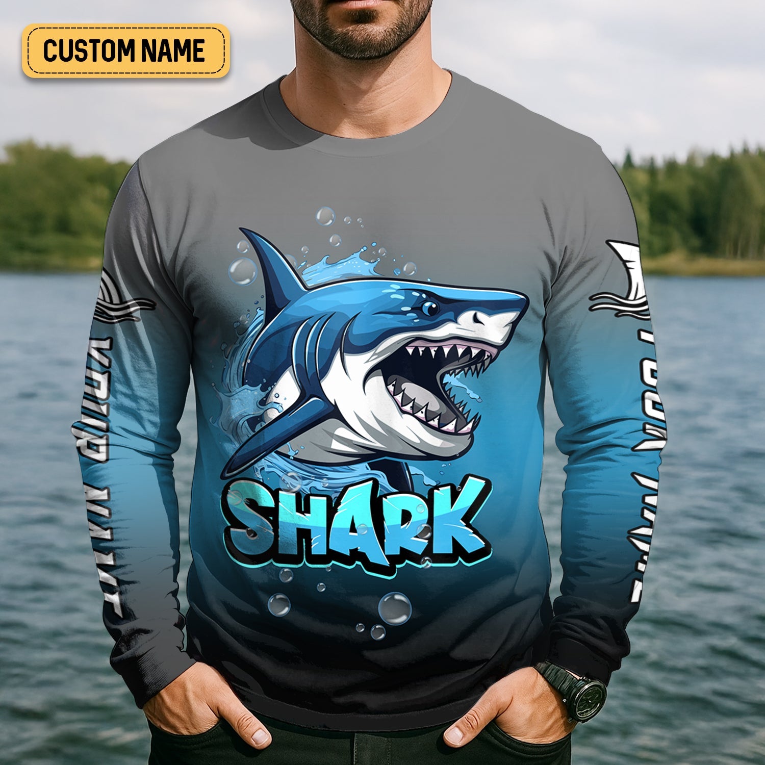 Shark Fishing UPF Shirts, Shark Master of The Ocean, Funny Fishing Shirt, Gift For Fisherman
