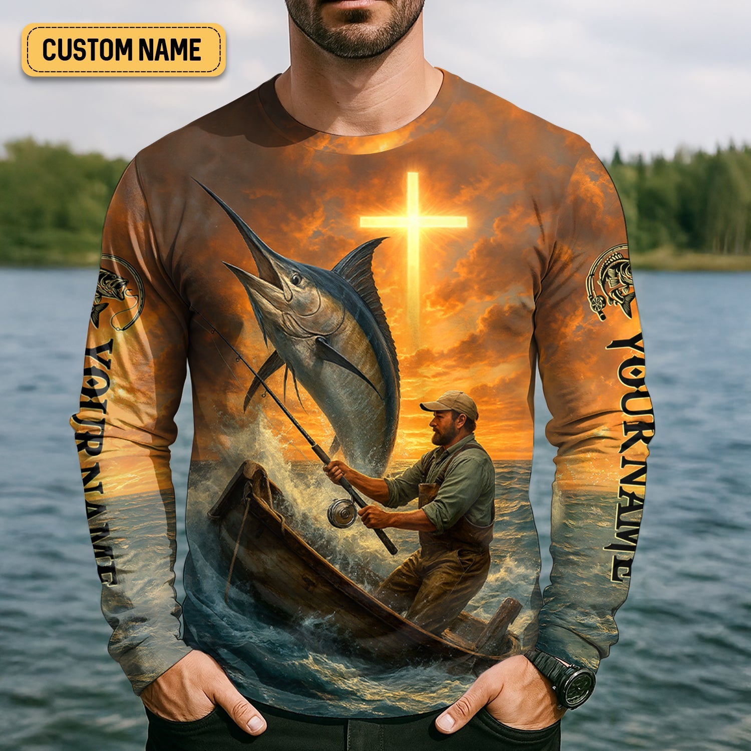 I Catch He Cleans, Bible Verse T-Shirt, Funny Fishing Shirt, SPF Shirt For Men, Gift For Fisherman