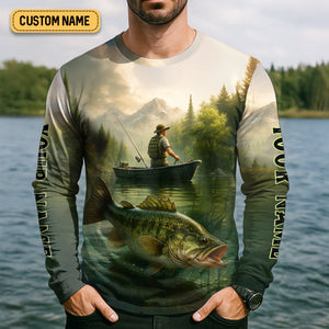 Born To Fish Forced To Work Fishing SPF Shirts, Custom Fishing Shirts, Fishing Shirts For Men, Funny Fisherman Gift