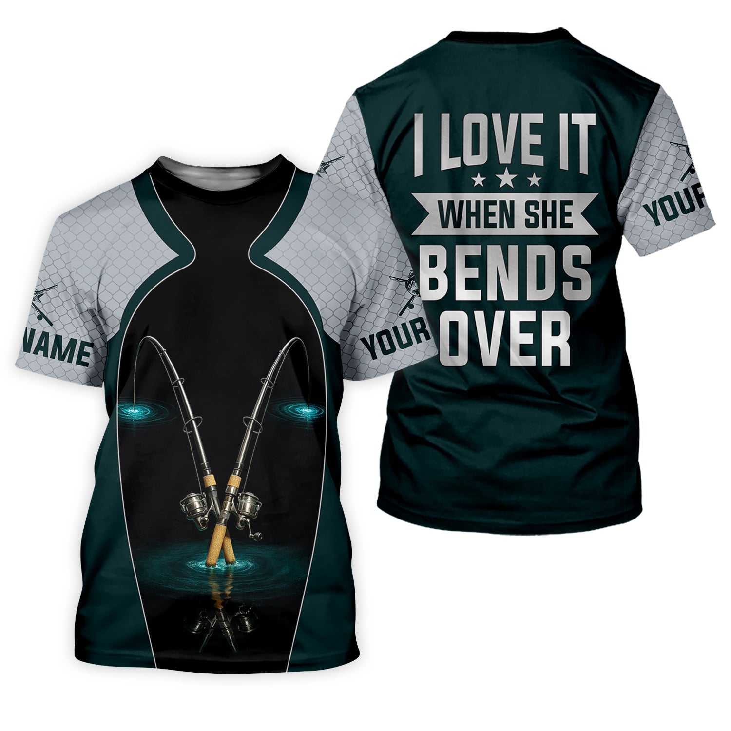 I Love It When She Bends Over Fishing Shirt, SPF Shirt For Men, Funny Fishing Shirt