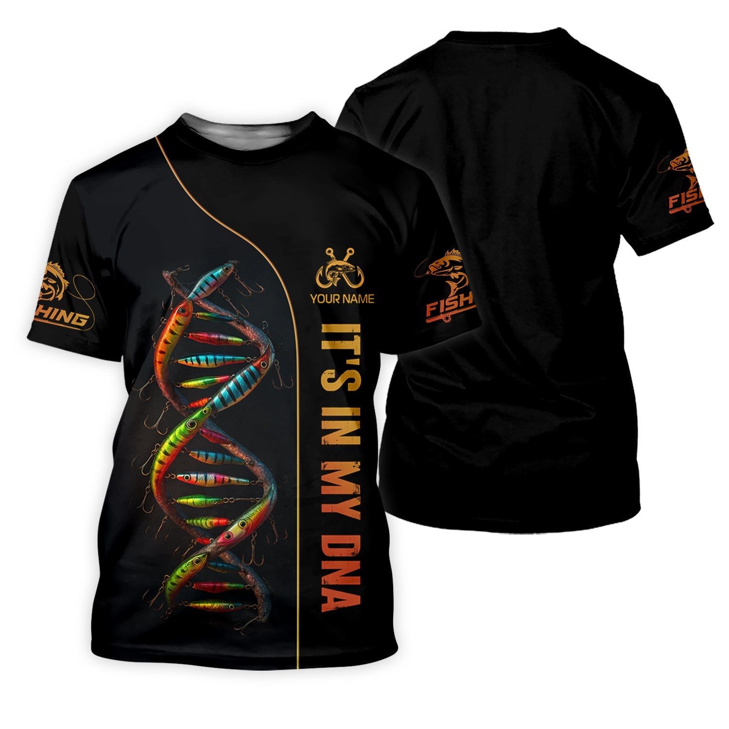 It's In My DNA Fishing UPF Shirts, Funny Fishing Shirt, Men Jersey, Presents For Fishermen