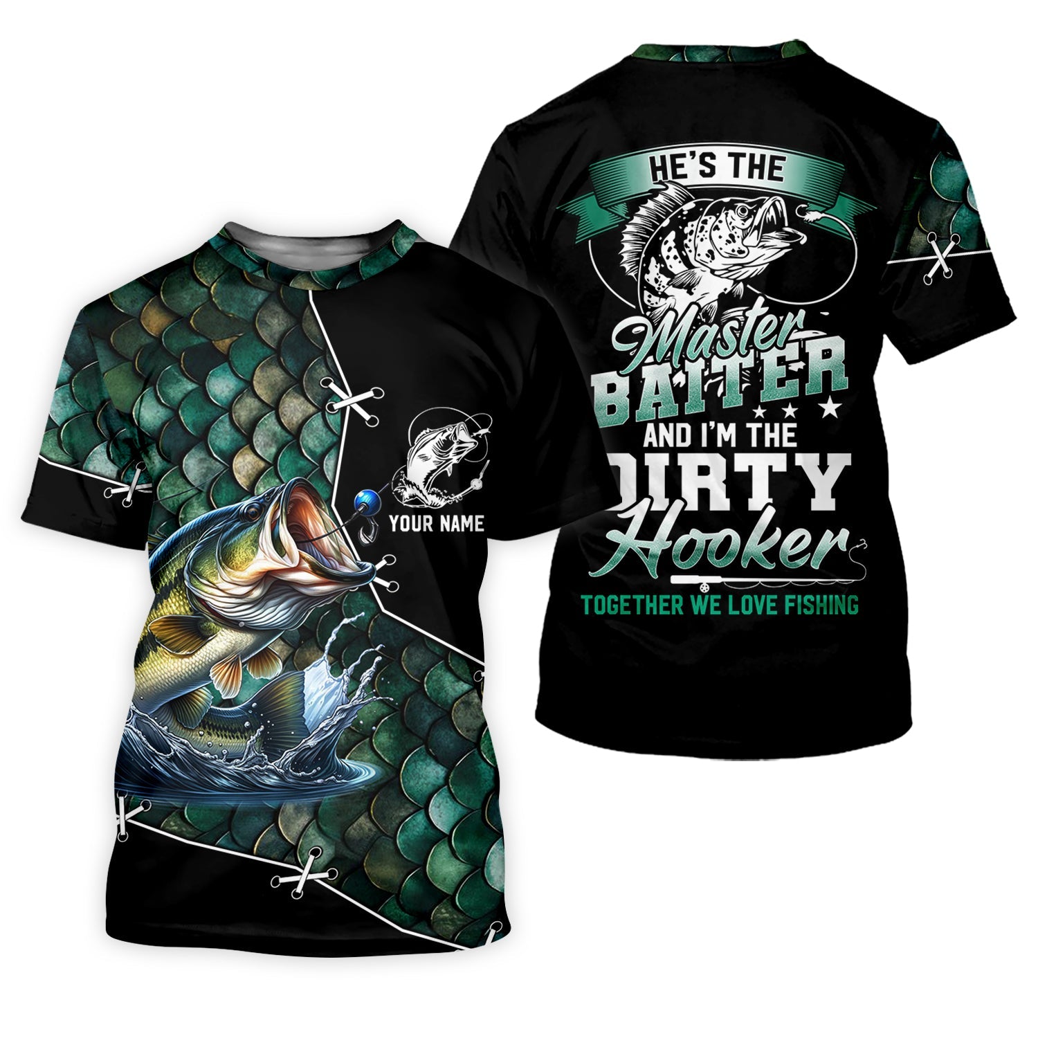 The Master Baiter And Dirty Hooker Fishing UPF Shirts, Funny Fishing Shirt, Gift For Fisherman