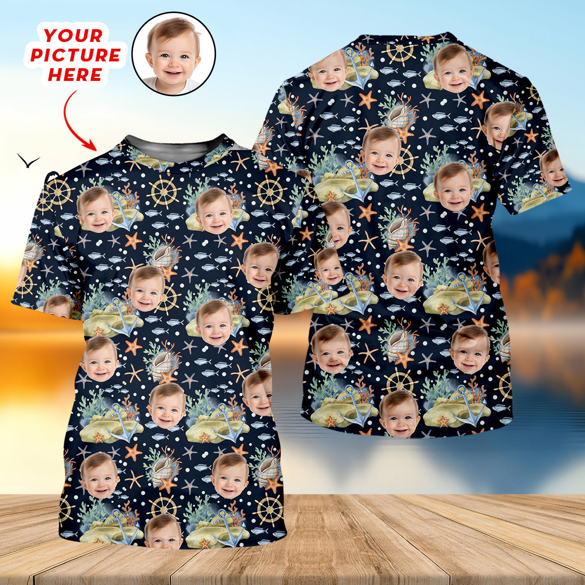 Custom Face Fishing UPF Shirts, Mens Fishing Shirts Long Sleeve, Gift For Fisherman