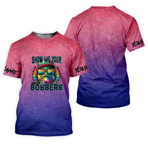 Show Me Your Bobbers Shirt, Pink Purple Neon Men Fishing Shirt, Funny Fishing Shirt, SPF Shirt