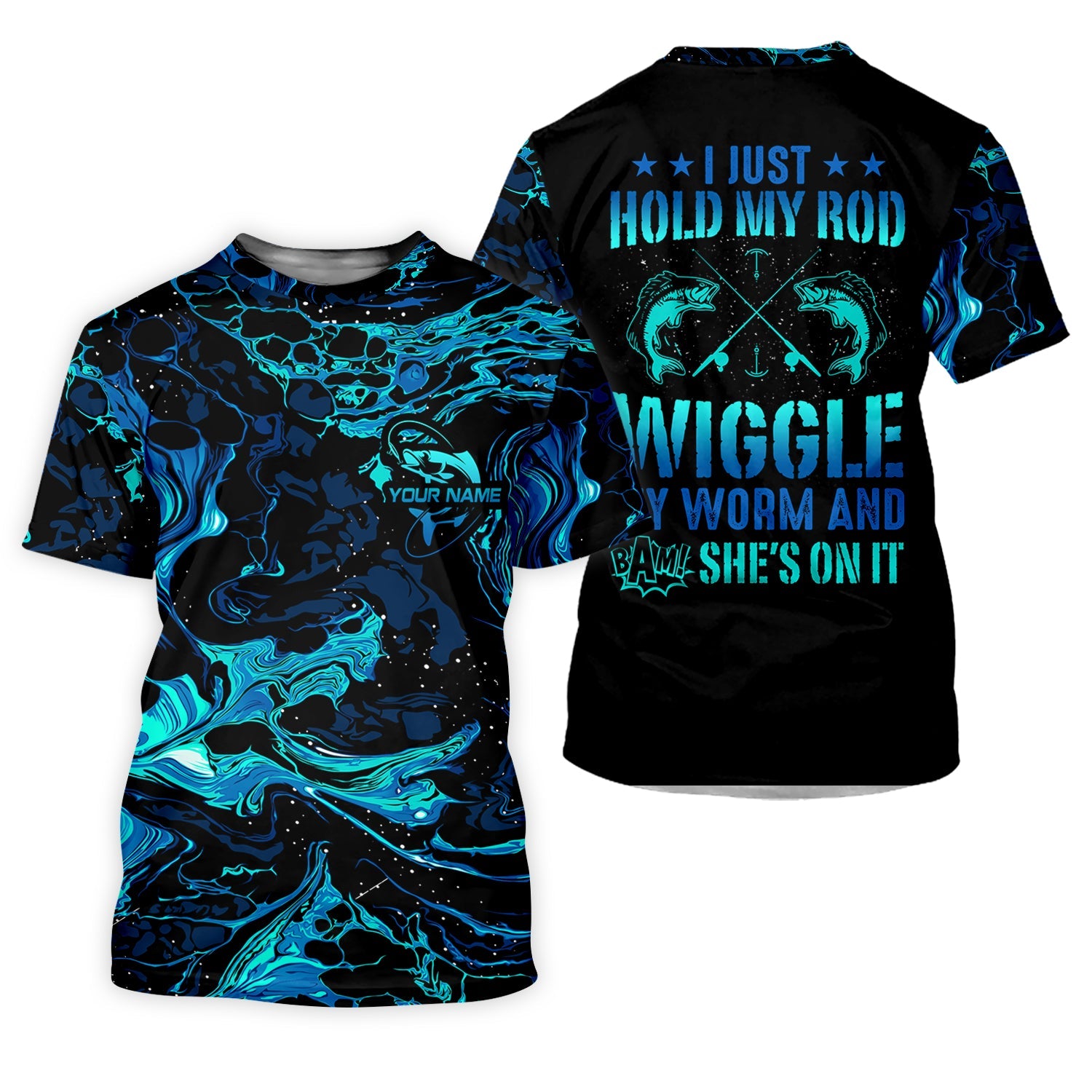 Fishing UPF Shirts, I Just Hold My Rod Wiggle My Worm, Funny Fishing Shirt, Gift For Fisherman