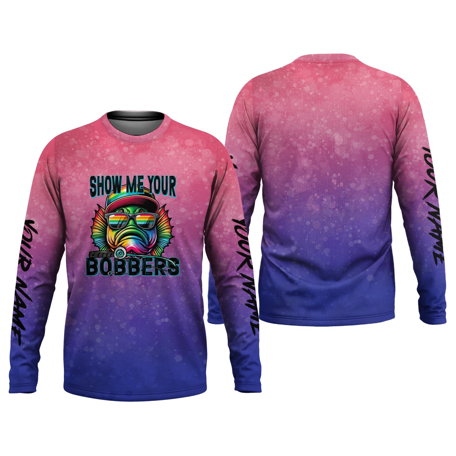 Show Me Your Bobbers Shirt, Pink Purple Neon Men Fishing Shirt, Funny Fishing Shirt, SPF Shirt