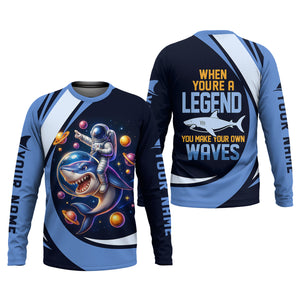 When You're A Legend You Make Your Own Waves Shark Shirt, SPF Shirt For Men, Fishing Shirts For Men