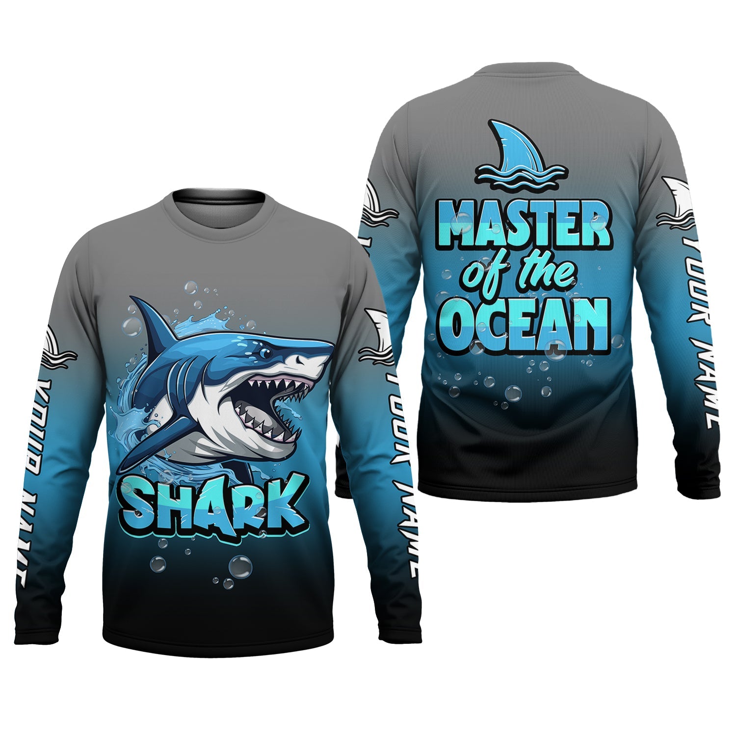 Shark Fishing UPF Shirts, Shark Master of The Ocean, Funny Fishing Shirt, Gift For Fisherman