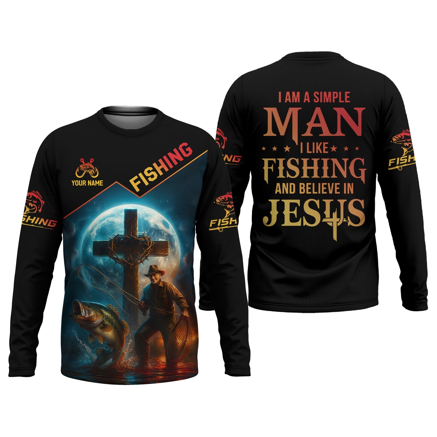 I Like Fishing And Believe In Jesus SPF Shirt For Men, Christian Fishing, Gift For Fisherman