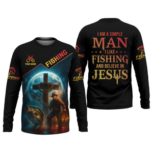 I Like Fishing And Believe In Jesus SPF Shirt For Men, Christian Fishing, Gift For Fisherman