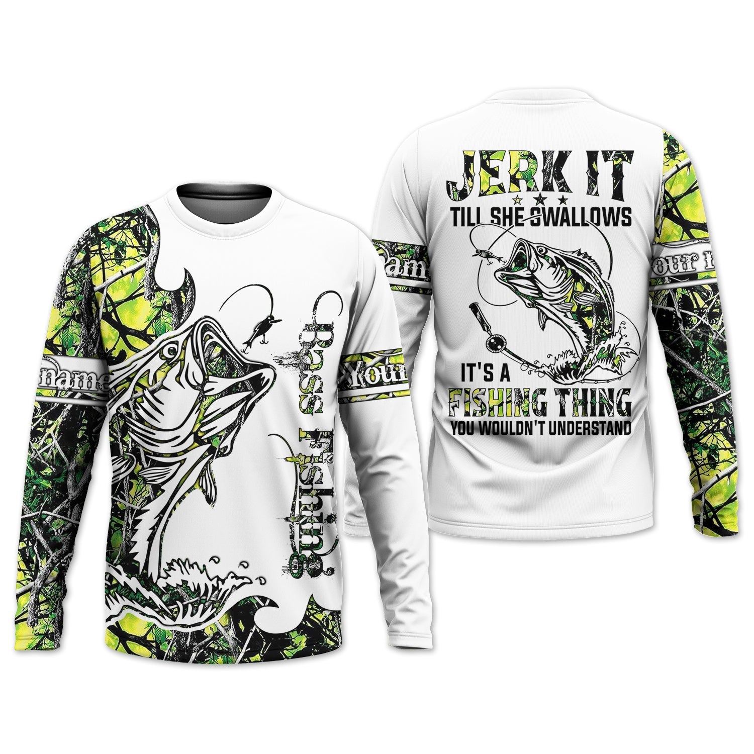 Jerk It Till She Swallow, Fishing Thing Hooded UPF Shirt, Funny Fishing Shirt, Fishing Shirt For Men
