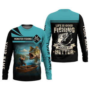 Monster Fishing Shirt, Life Is Good Fishing Makes It Better SPF Shirts, Fishing Shirts For Men, Fisherman Gift