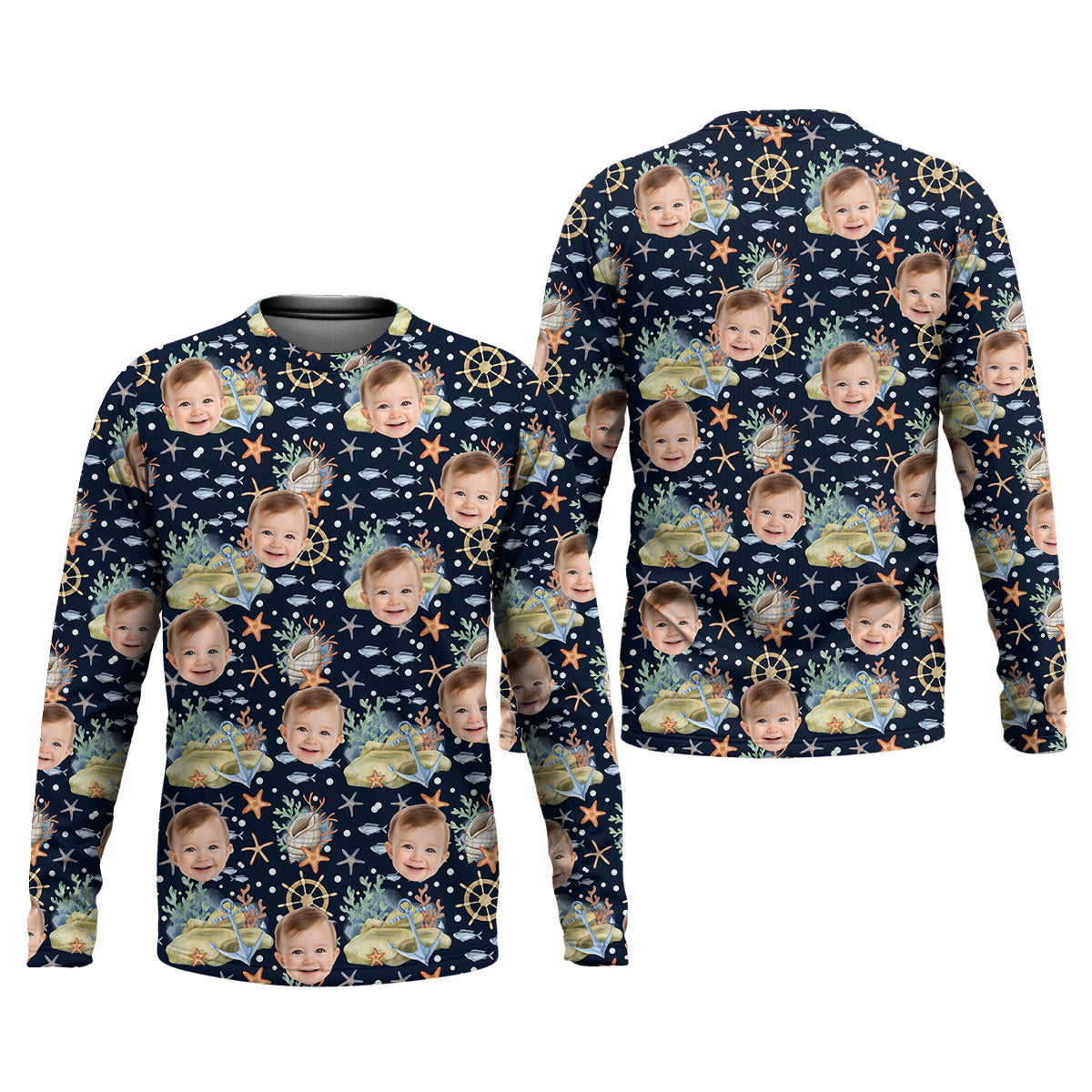 Custom Face Fishing UPF Shirts, Mens Fishing Shirts Long Sleeve, Gift For Fisherman