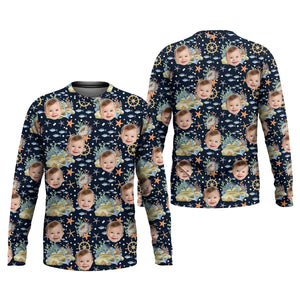 Custom Face Fishing UPF Shirts, Mens Fishing Shirts Long Sleeve, Gift For Fisherman