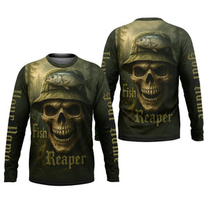 Fish Reaper Camo Fishing Shirt, Funny Fishing T-Shirt, UV Protection Clothing