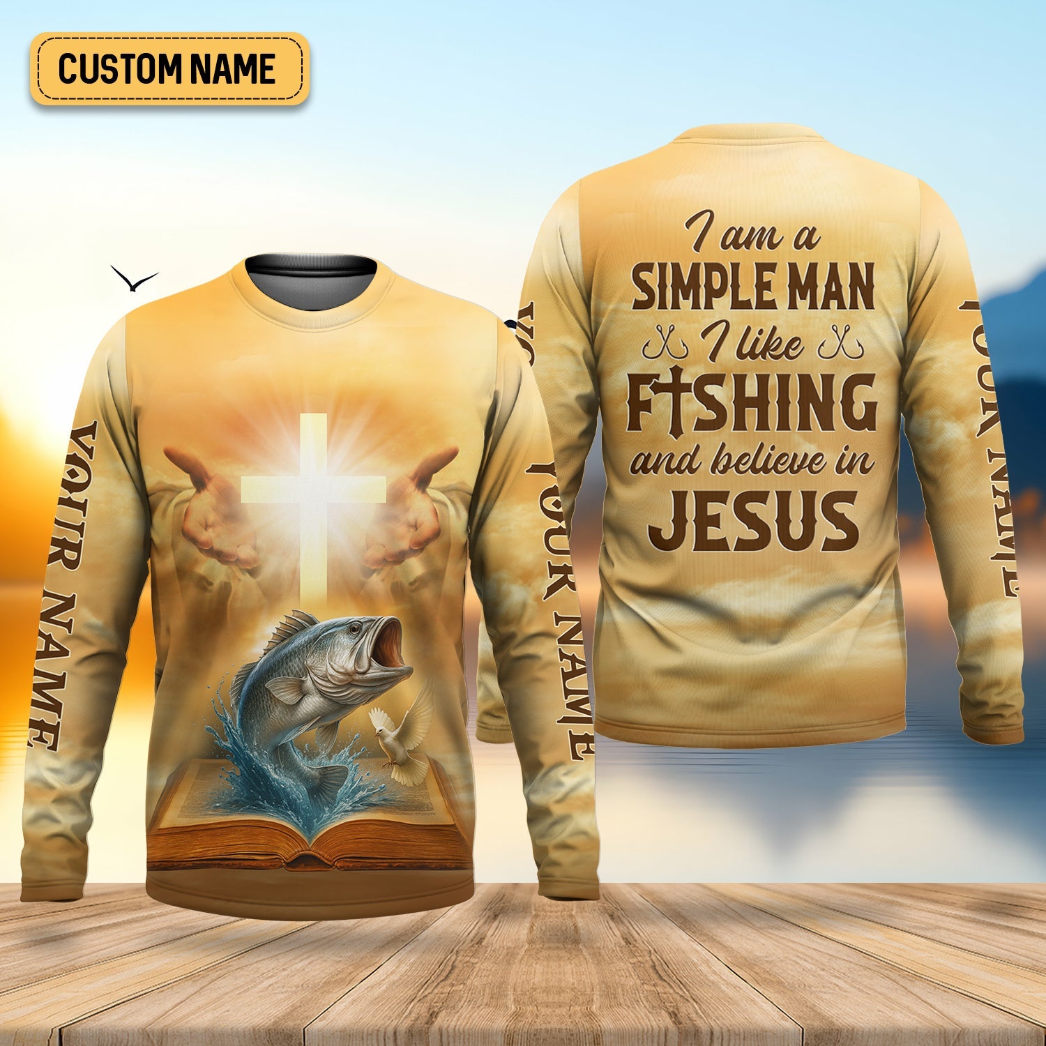 I Like Fishing, Believe In Jesus, Fishing UPF Shirts, Fisherman Gift, Fishing Shirts For Men (Copy)