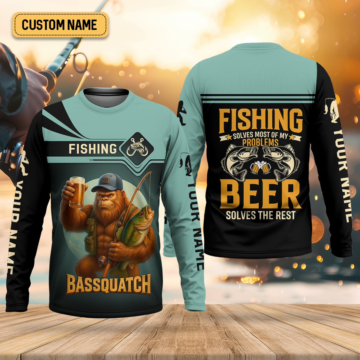 Fishing Solves Most Of My Problems Beer Solves The Rest SPF Shirt, Funny Fishing Shirt, Fishing Shirts For Men