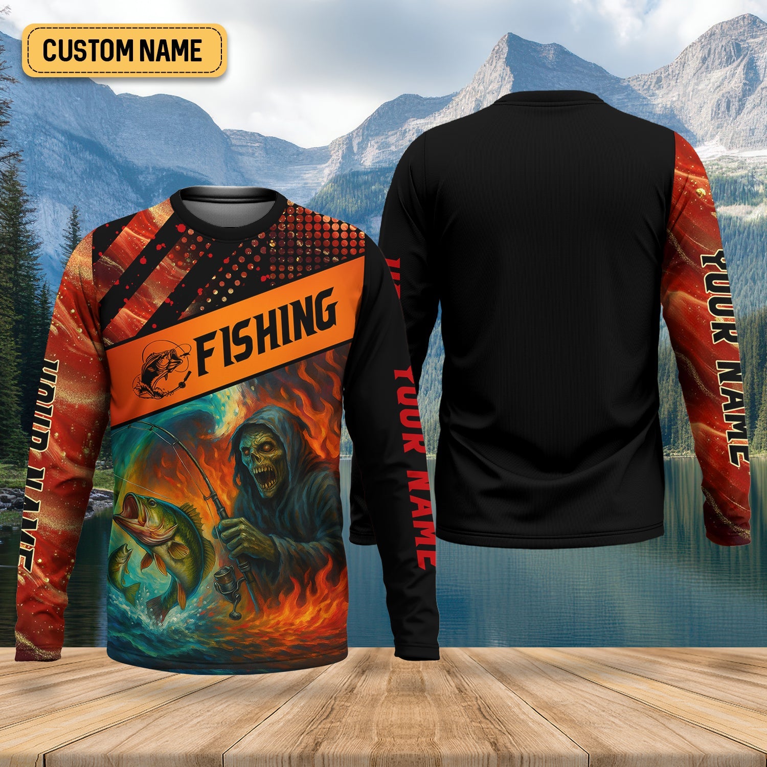 Reaper Fishing Mens SFP Shirt, Fisherman Halloween Costume, Fisherman Gift, Fishing Shirts For Men