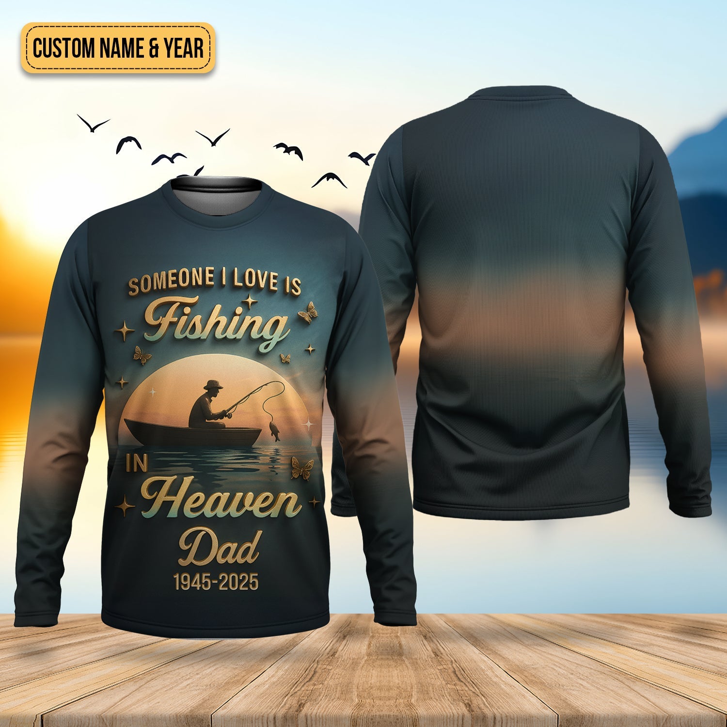 Fishing In Heaven SPF Shirt, Custom Fishing Shirt, Presents For Fishermen, Fishing Memorial Gift