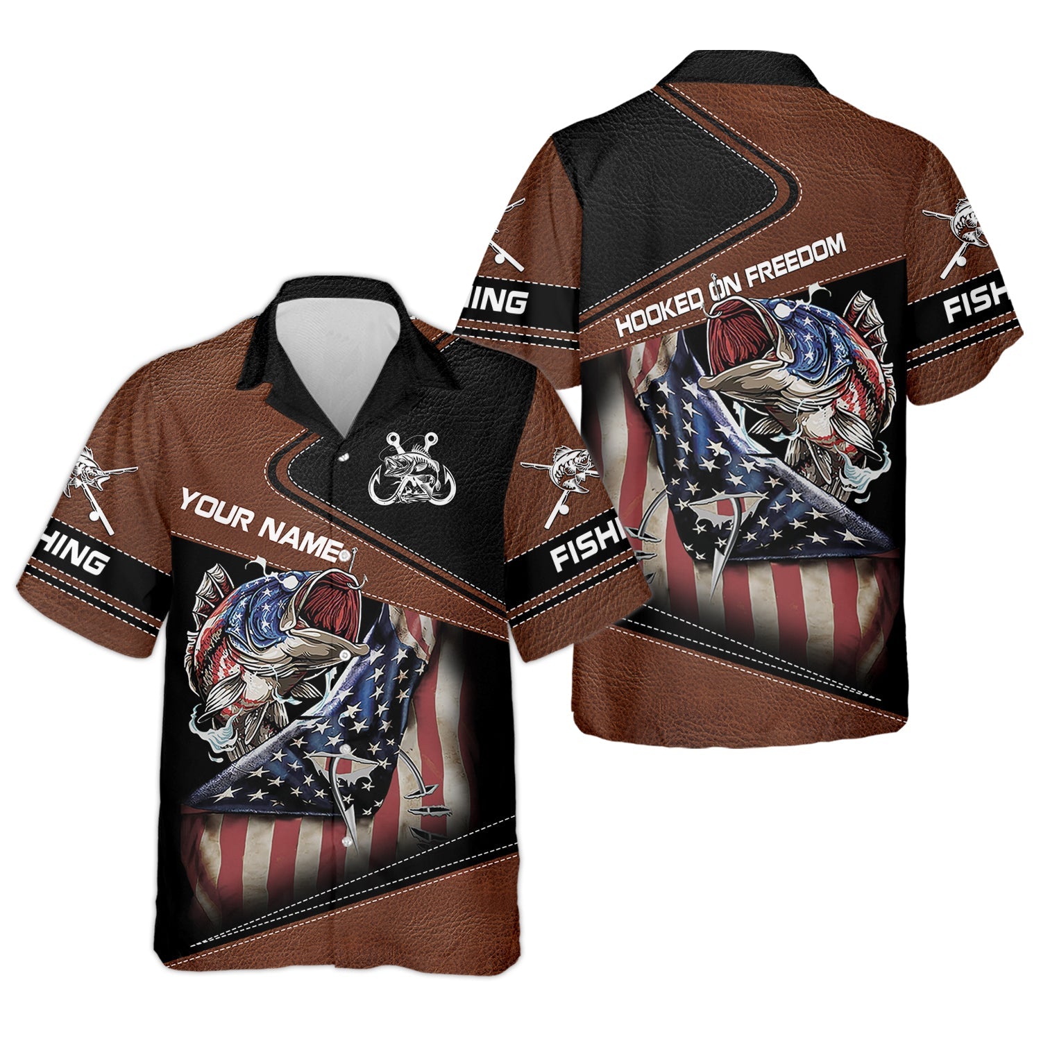 Fishing American Flag UPF Fishing Shirt, Patriotic Fishing Shirt, Men's Fishing Shirts, Gift For Fisherman