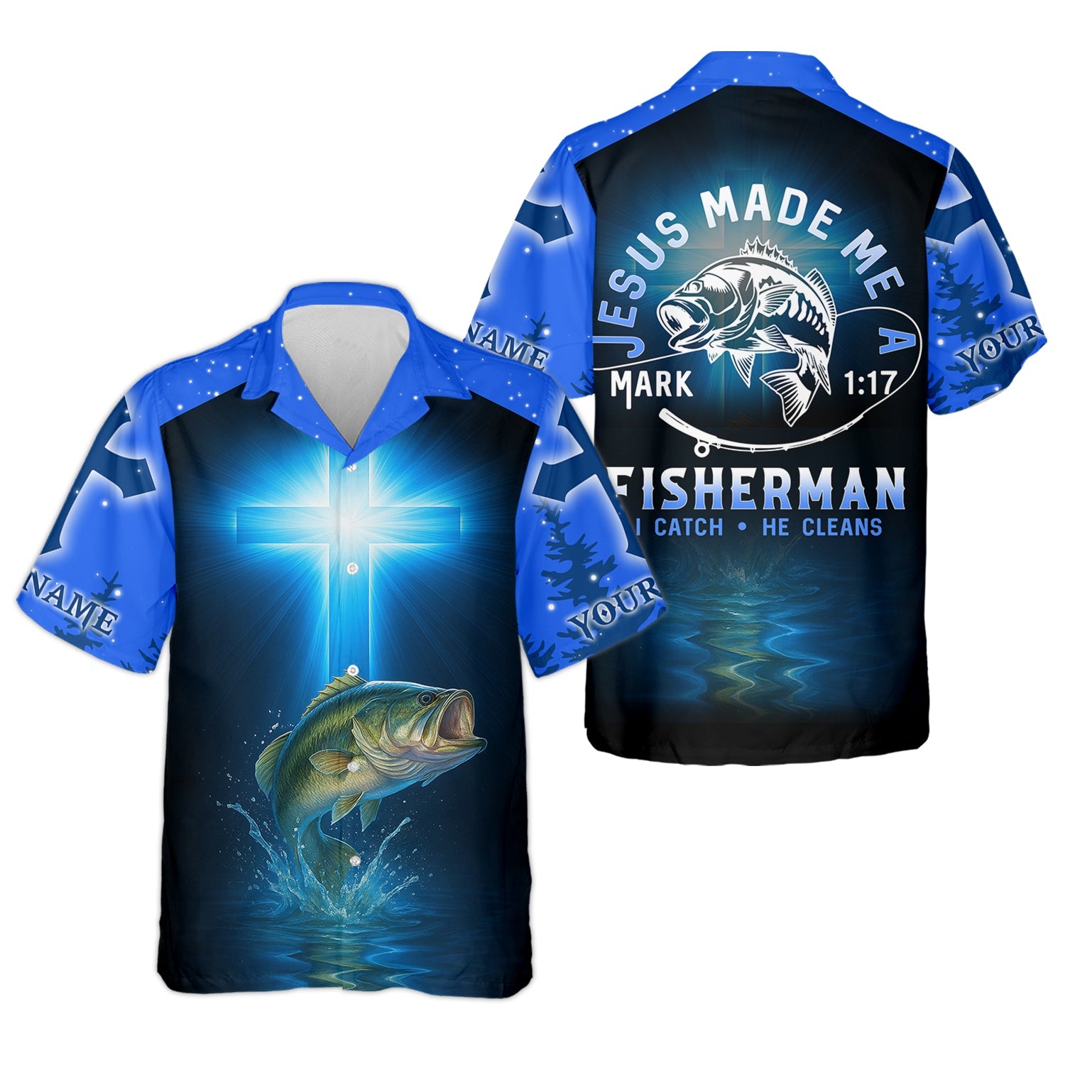 Jesus Made Me A Fisherman SPF Long Sleeve Shirts, Jesus Fishing Shirt, Fishing Shirts For Men
