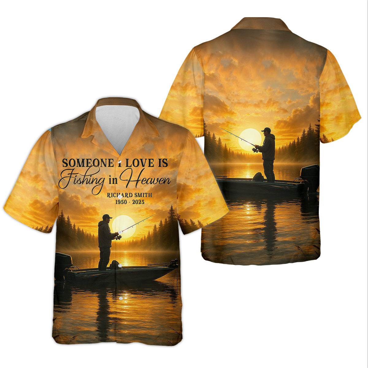 Someone I Love Is Fishing In Heaven Fishing Memorial SPF Shirt For Men, Gift For Fisherman