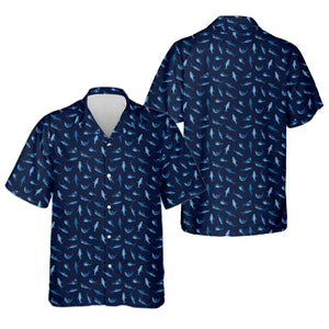 Shark Pattern Performance Fishing Shirts, SPF Shirt For Men, Hooded Fishing Shirt, Fishing Shirts For Men