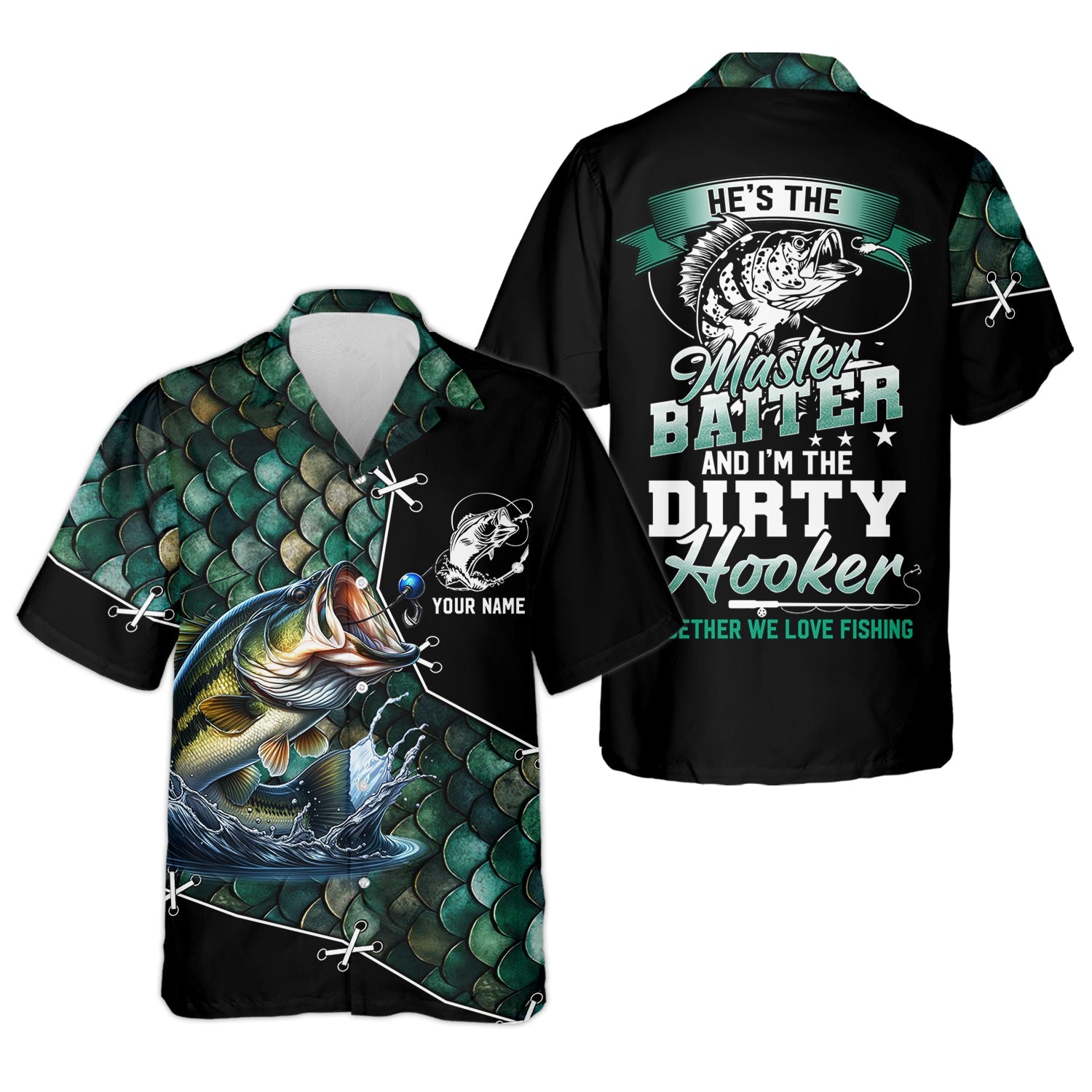 The Master Baiter And Dirty Hooker Fishing UPF Shirts, Funny Fishing Shirt, Gift For Fisherman