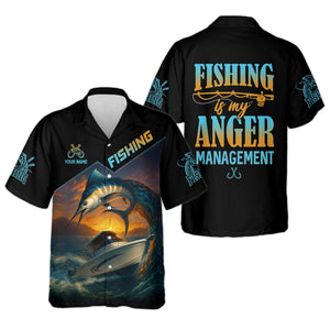 Fishing Is My Anger Management Men Fishing Shirt, SPF Shirt For Men, Presents For Fishermen