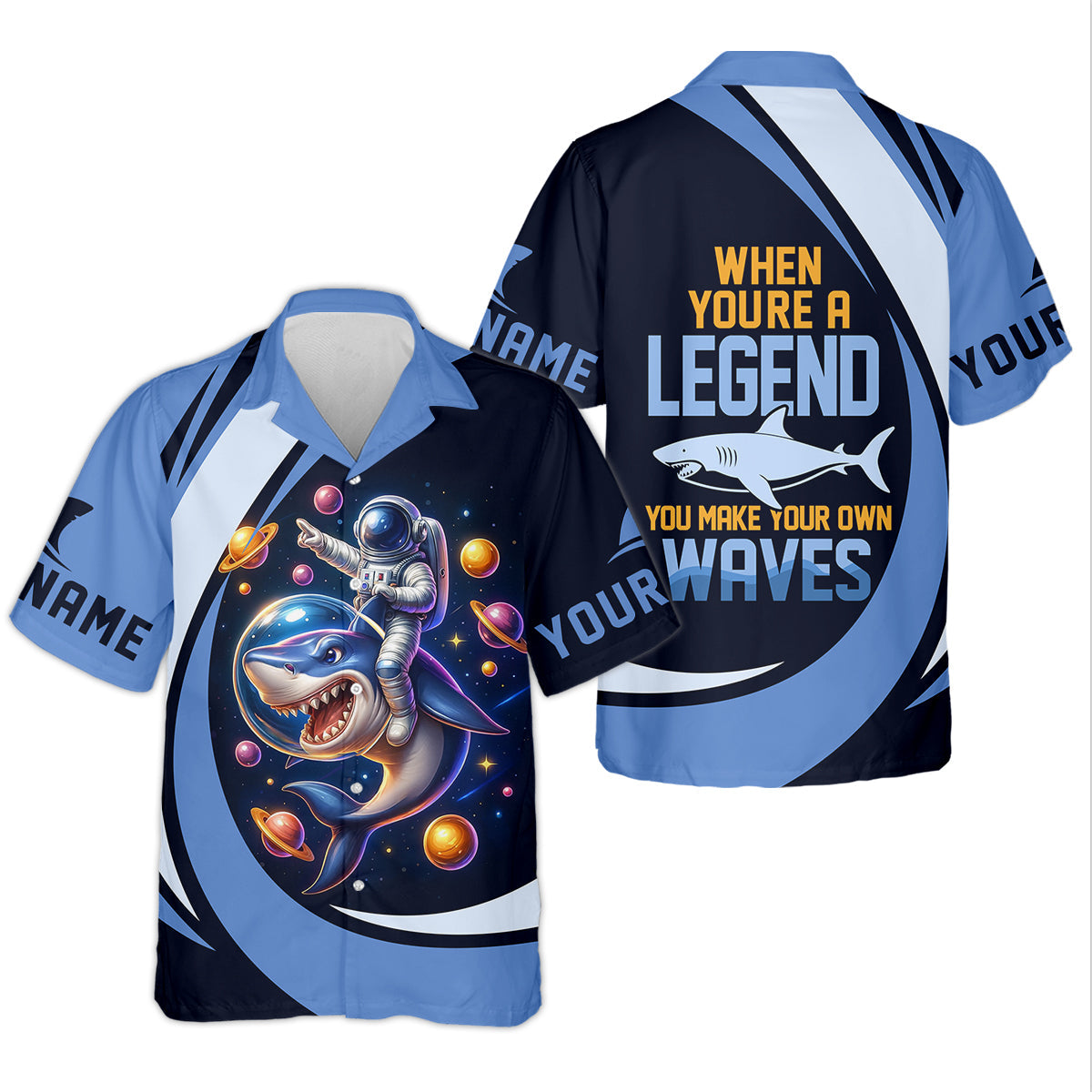 When You're A Legend You Make Your Own Waves Shark Shirt, SPF Shirt For Men, Fishing Shirts For Men