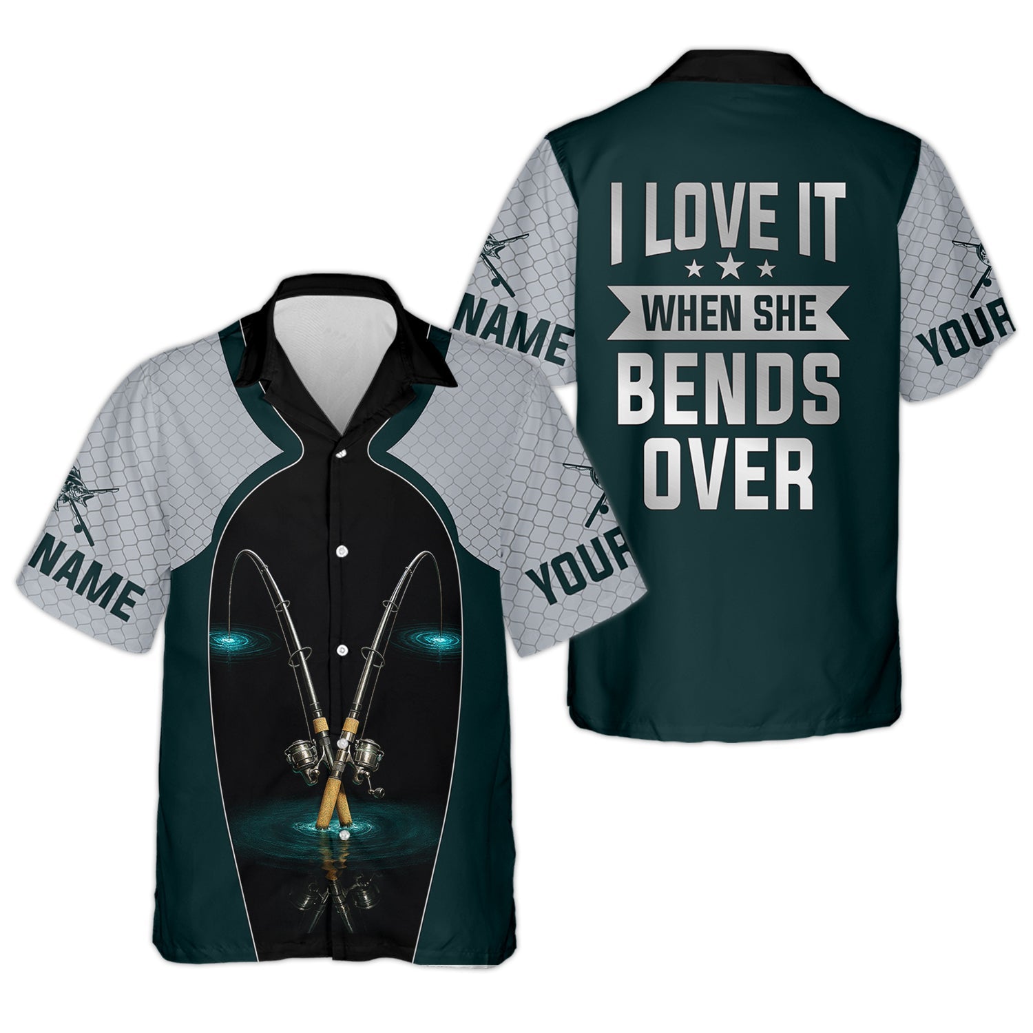 I Love It When She Bends Over Fishing Shirt, SPF Shirt For Men, Funny Fishing Shirt