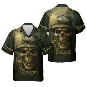 Fish Reaper Camo Fishing Shirt, Funny Fishing T-Shirt, UV Protection Clothing