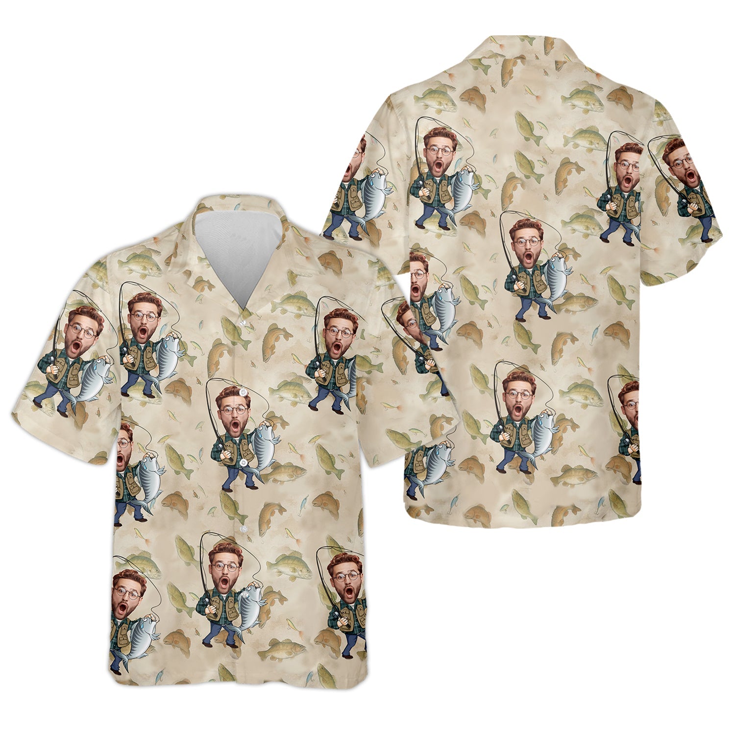 Custom Face Fishing Man SPF Shirt For Men, Funny Fishing Shirt, Presents For Fishermen