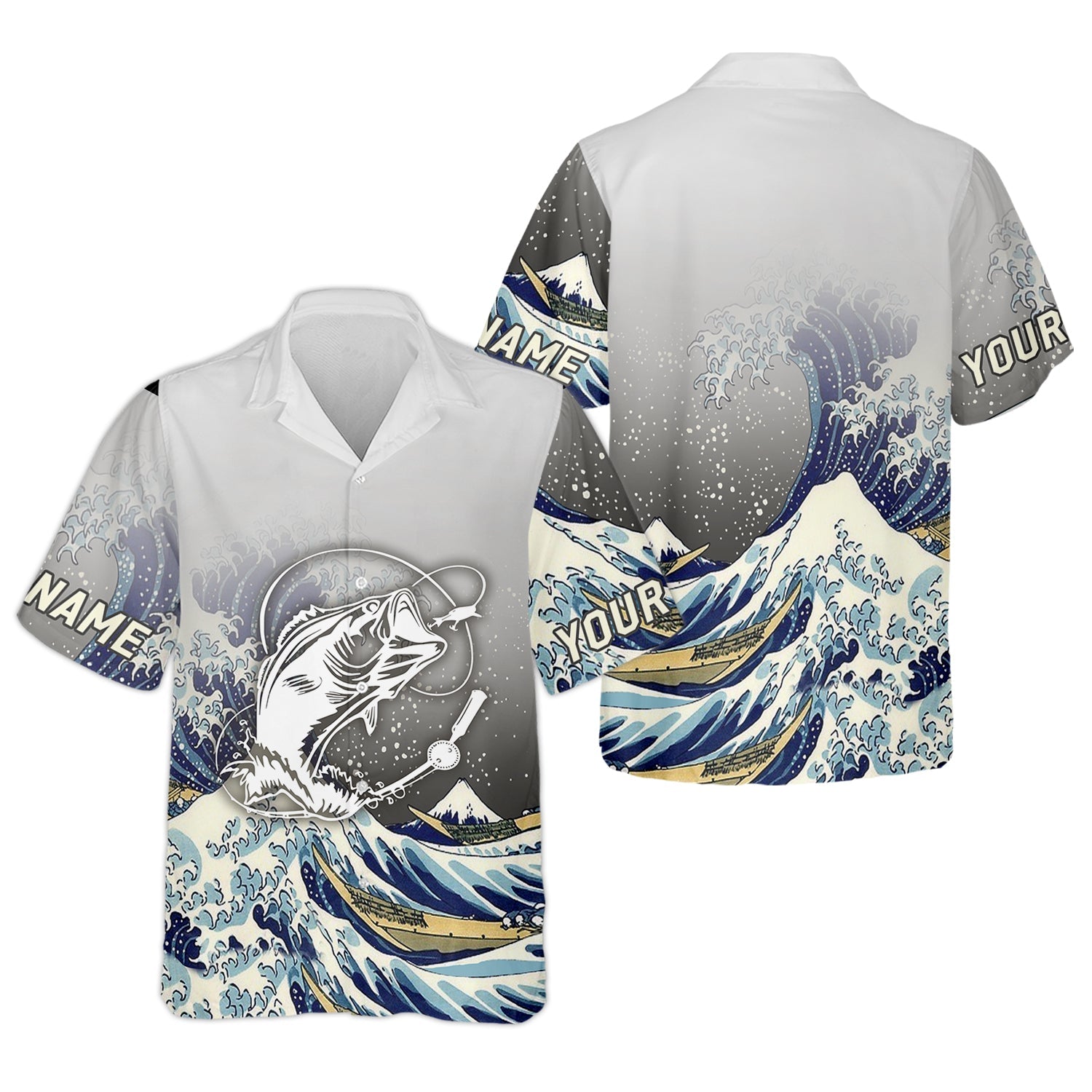 Great Wave Bass Fishing Long Sleeve, Fishing UPF Shirts, Funny Fishing Shirt, Gift For Fisherman
