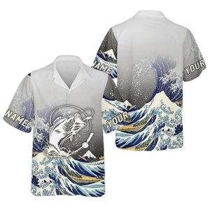 Great Wave Bass Fishing Long Sleeve, Fishing UPF Shirts, Funny Fishing Shirt, Gift For Fisherman
