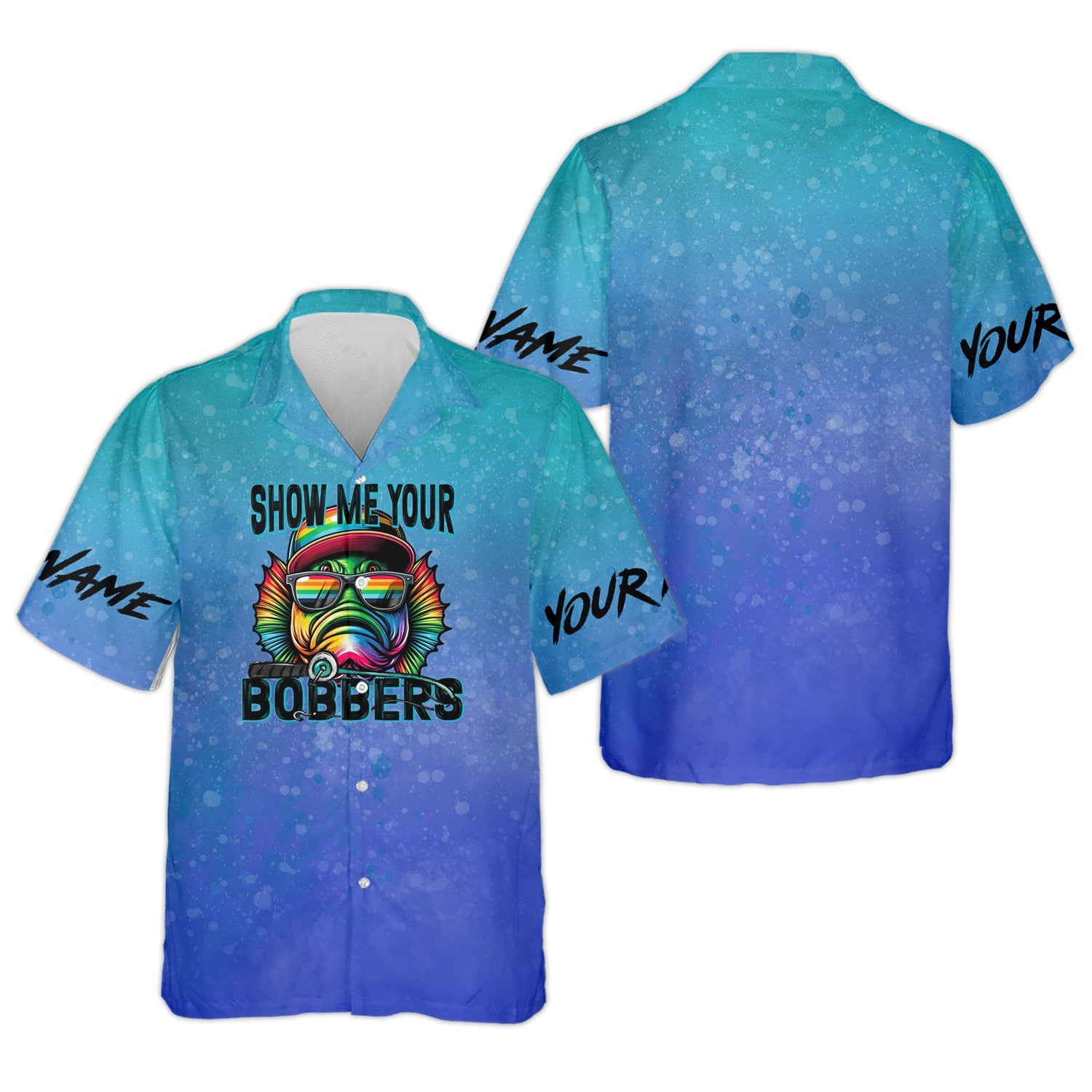 Show Me Your Bobbers Shirt, Blue Neon Men Fishing Shirt, Funny Fishing Shirt, SPF Shirt