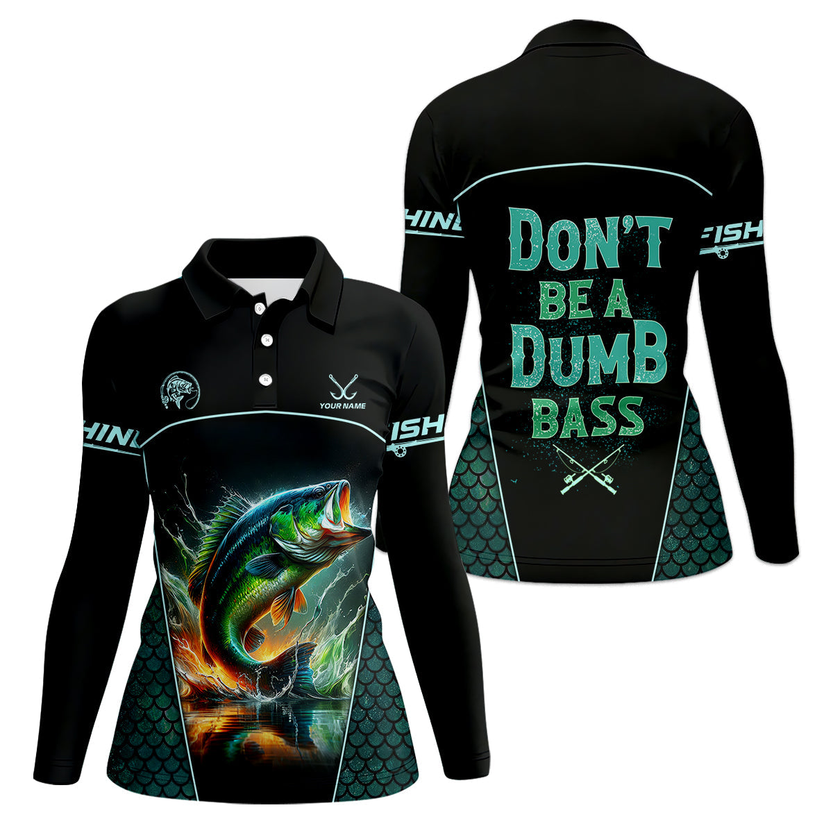 Don't Be A Dumb Bass Fishing UPF Shirts, Funny Fishing Shirt, Women Fishing Shirt, Bass Fishing