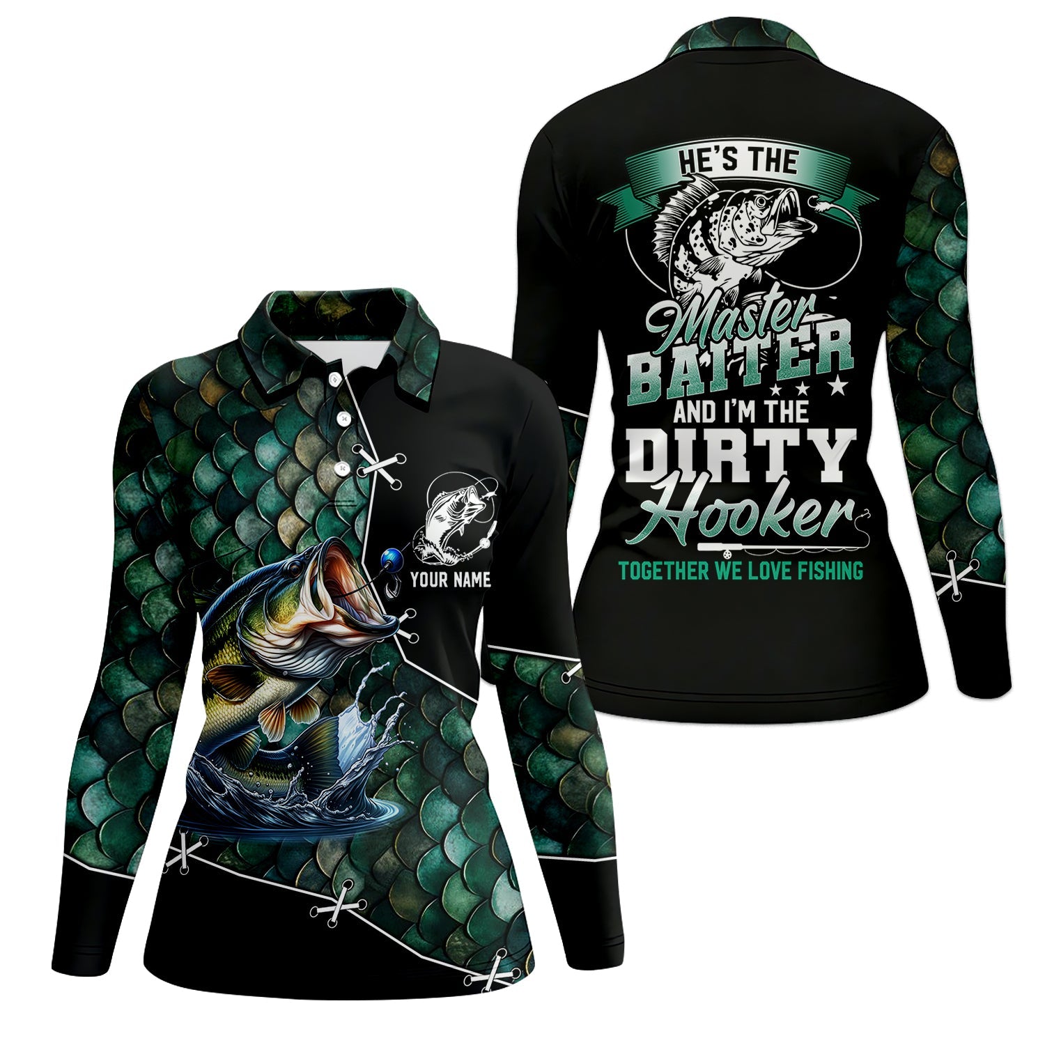 The Master Baiter And Dirty Hooker Fishing UPF Shirts, SPF Long Sleeve Shirts Womens