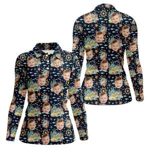 Custom Face Fishing UPF Shirts, Women Fishing Shirt, SPF Long Sleeve Shirts Womens
