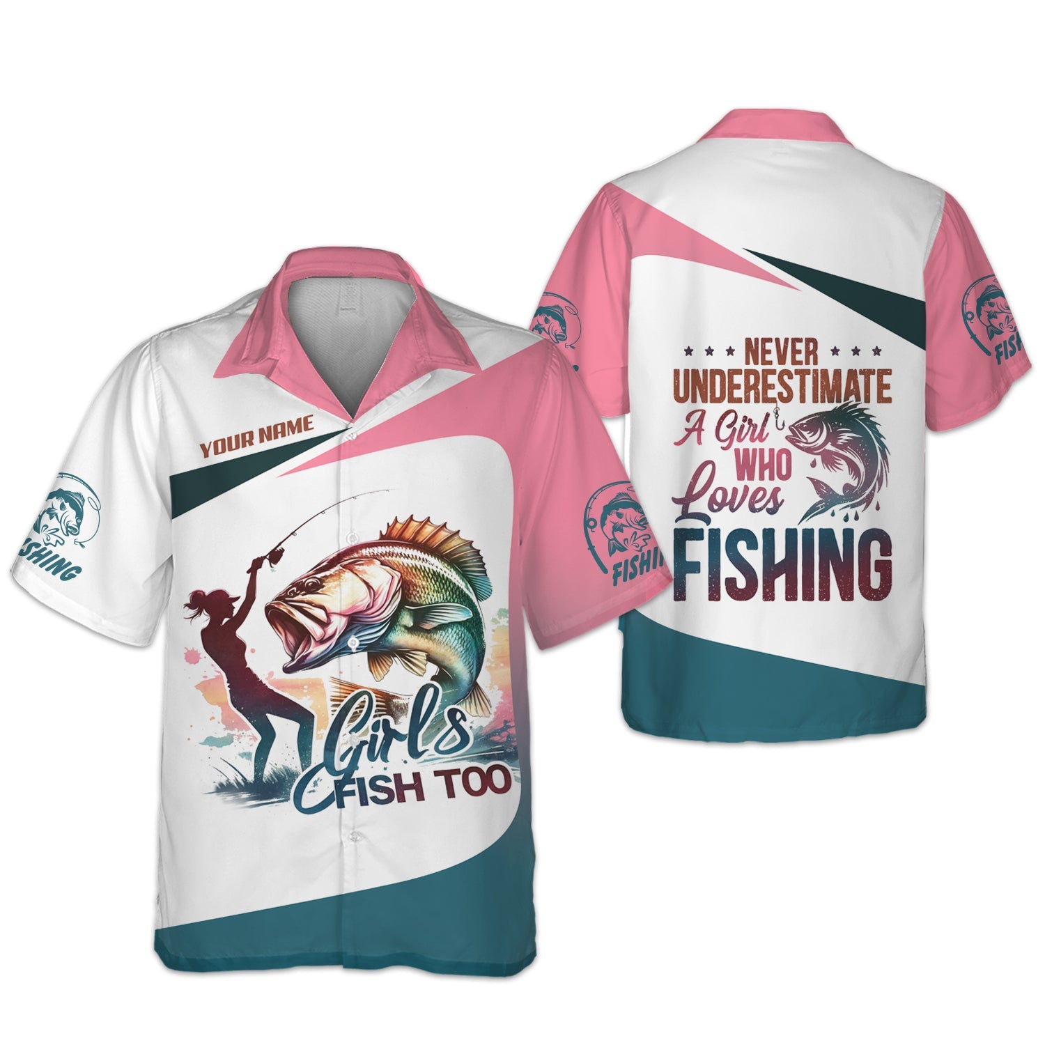 Never Underestimate A Girl Who Loves Fishing Womens Fish Shirt, UV Shirts For Women, Long Sleeve Sun Shirt