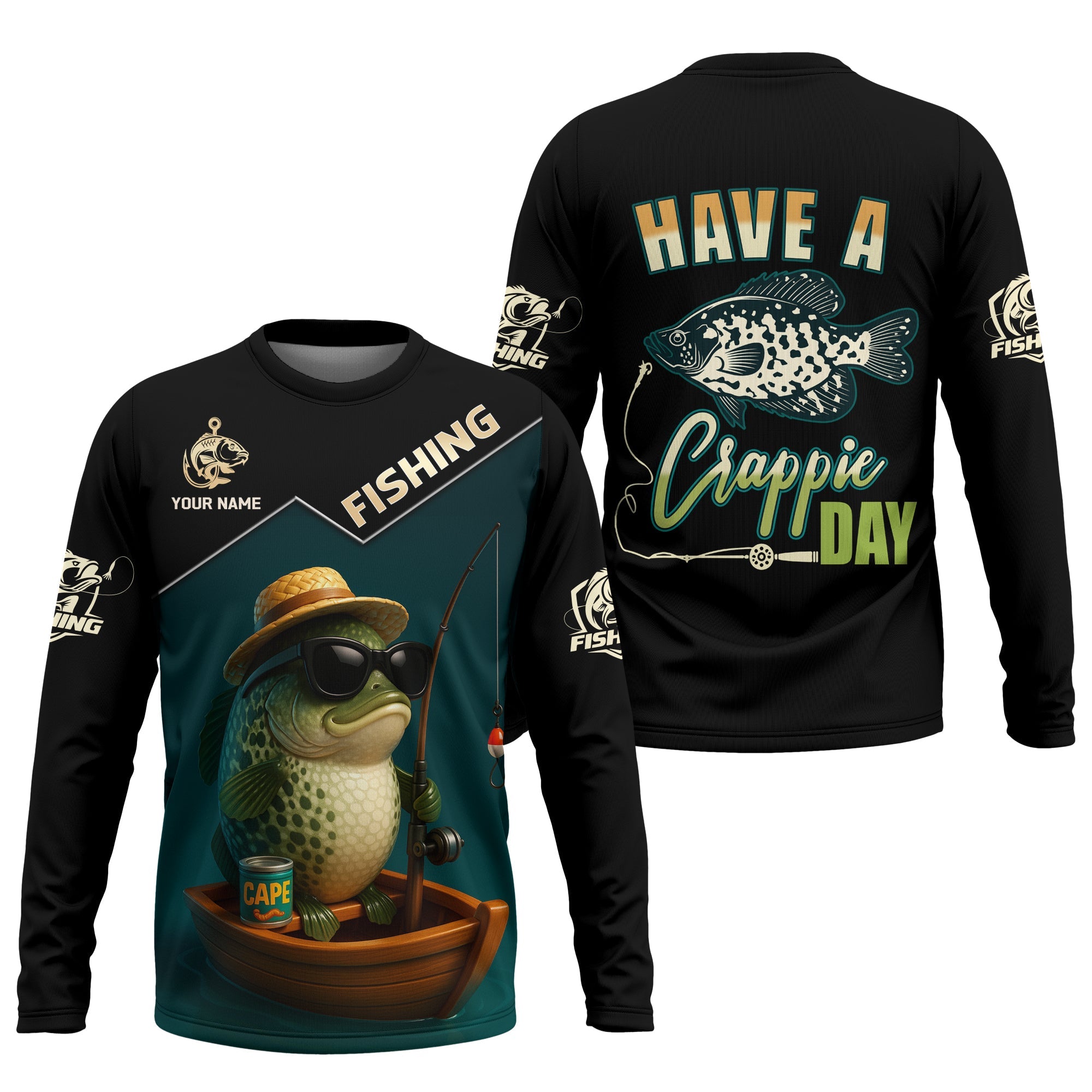 Have A Crappie Day SPF Shirts For Men, Funny Fishing Shirts, Gag Gifts For Men, Men Long Sleeve Shirt