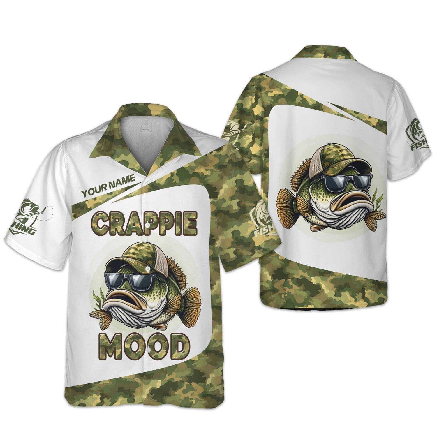 Crappie Mood Camo Fishing Shirt,  SPF Shirts For Men, Gag Gifts For Men, Men Long Sleeve Shirt