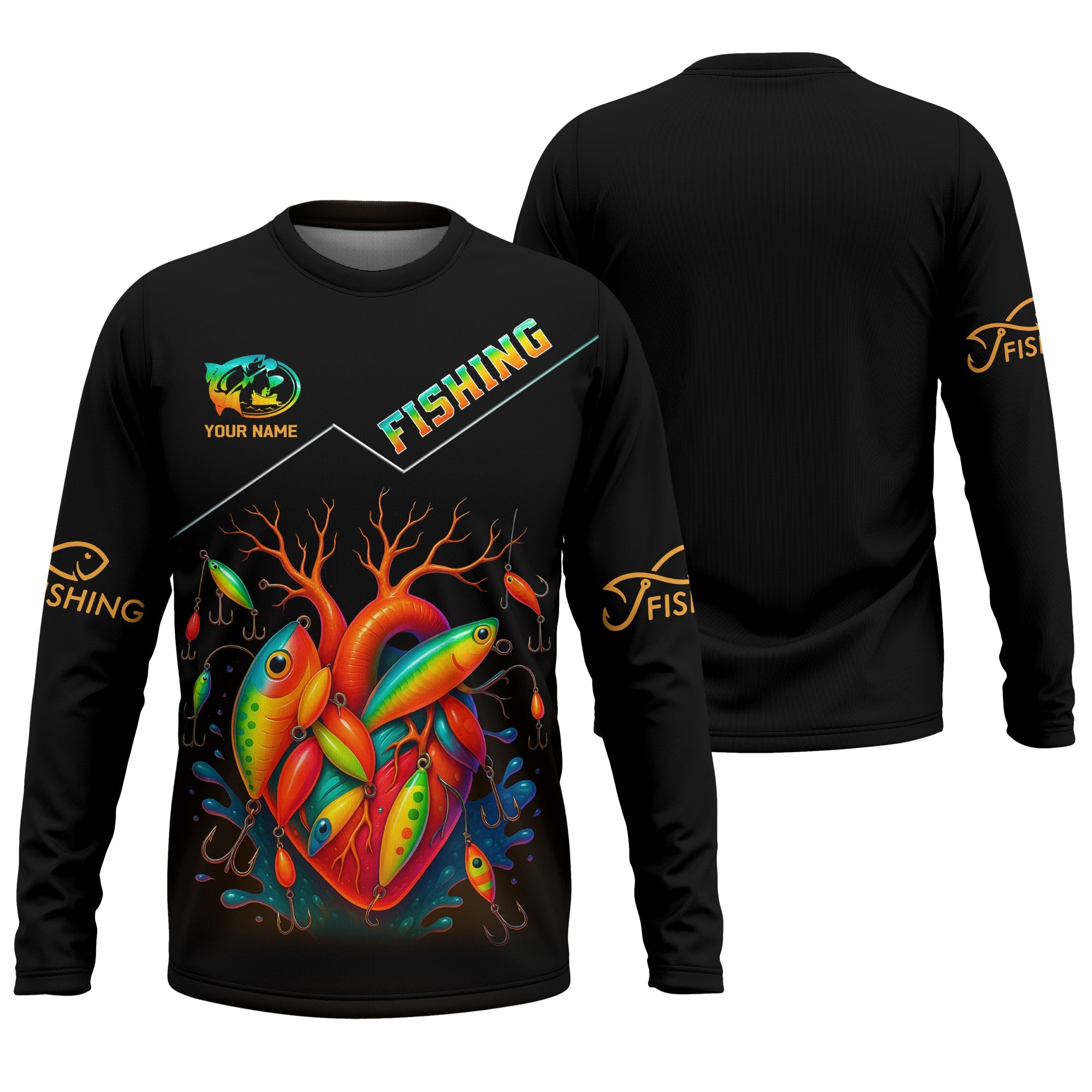 Colorful Fishing Lure UV Shirts For Men, Breathable Long Sleeve Shirt, Hooded Sun Shirt, Mens Casual Shirts