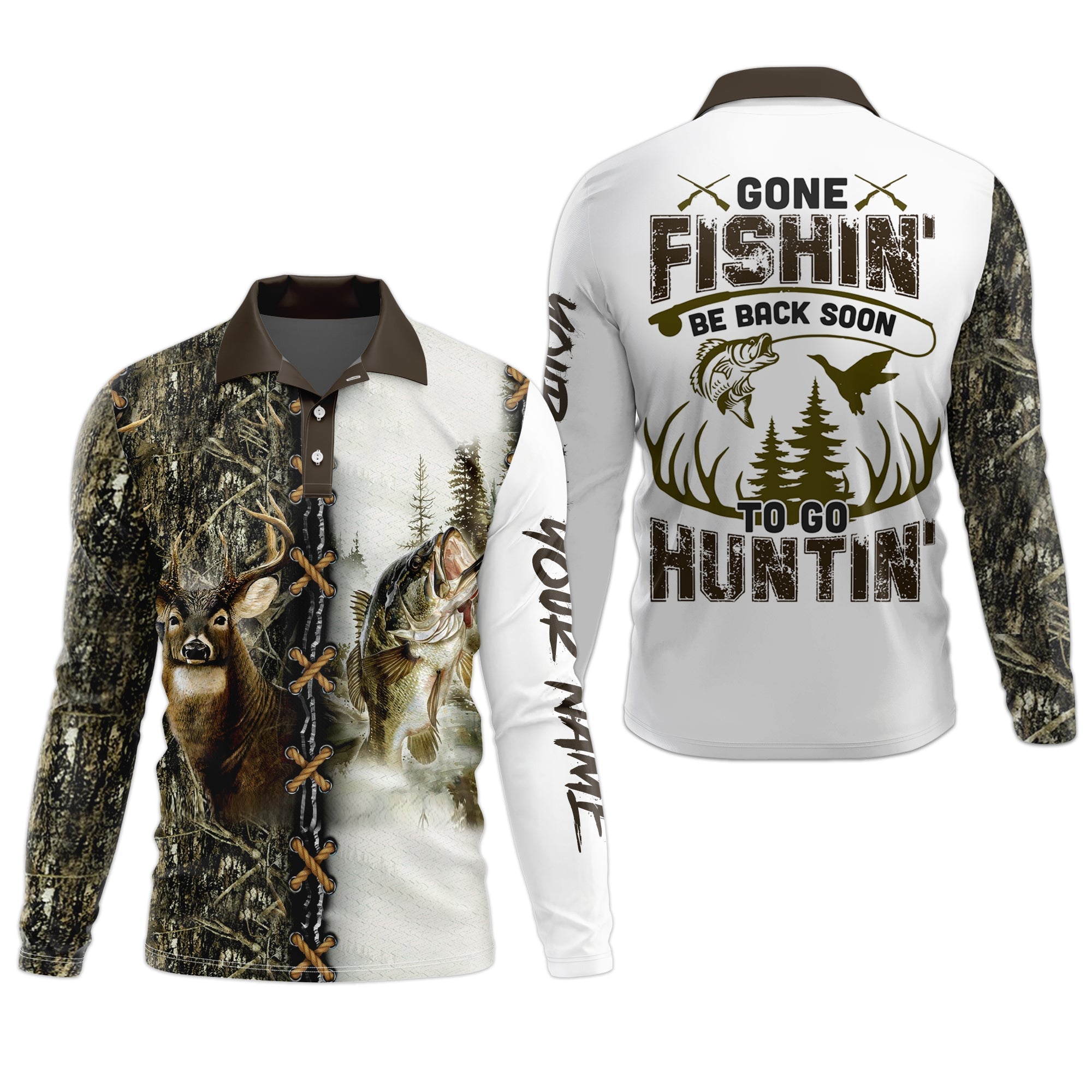 Fishing And Hunting, Reindeer Shirt, UPF Fishing Shirts, Long Sleeve Fishing Shirts, Men Long Sleeve Shirt